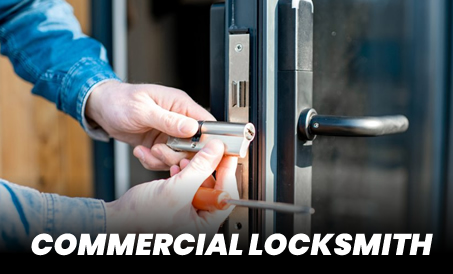 photo of commercial locksmith at a business