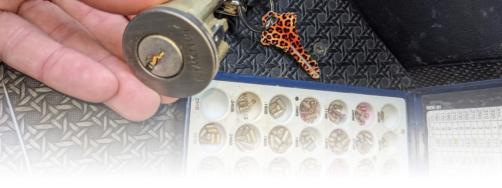 Locksmith cylinder and key components