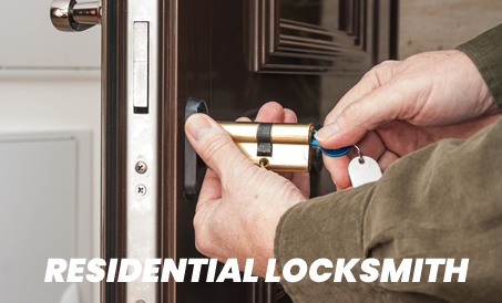 photo of a residential locksmith at a home